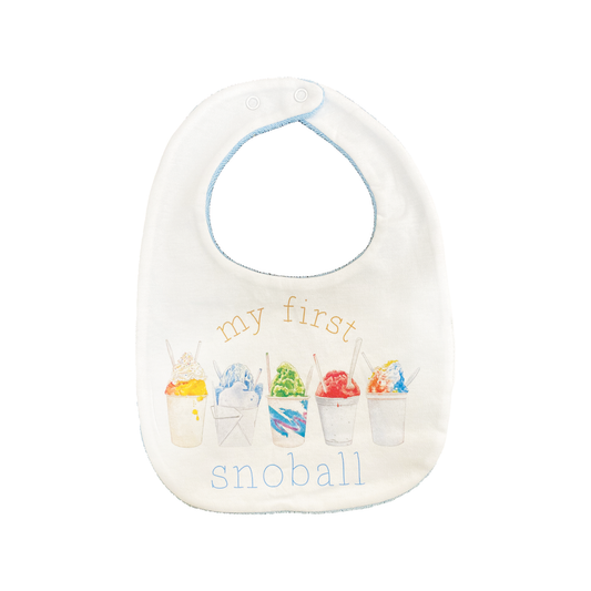 My First Snoball Organic Cotton Baby Bib-Rogue Magnolia Custom Designs