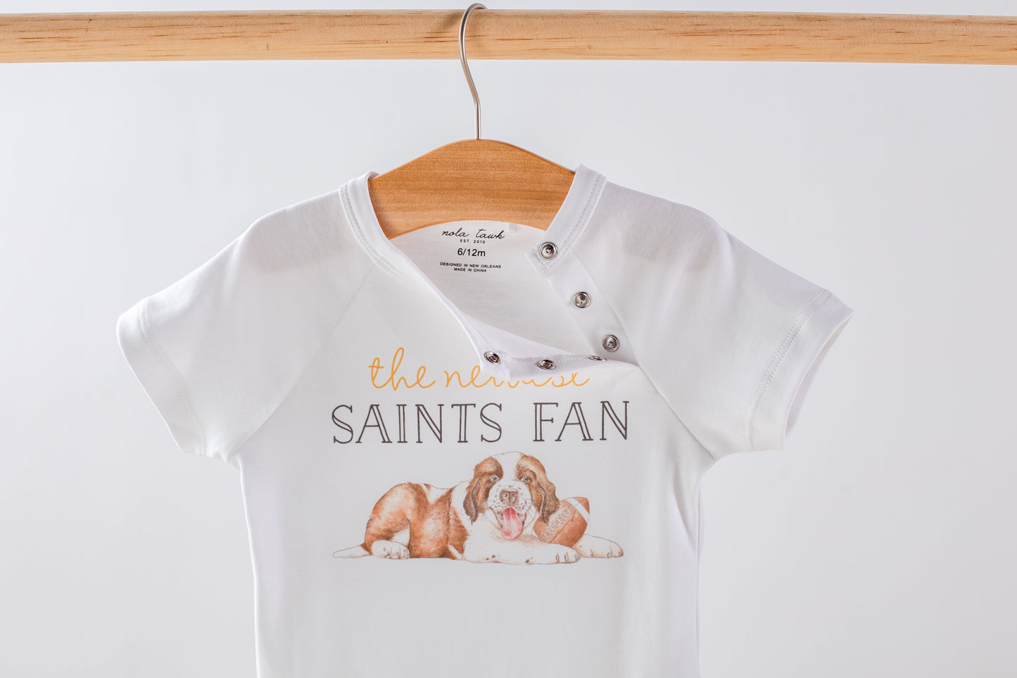 The Newest Saints Fan Organic Cotton Baby Onesie-Rogue Magnolia Custom Designs