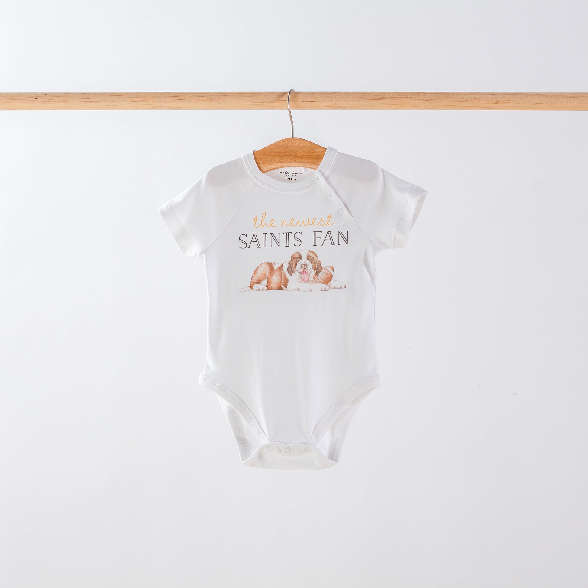 The Newest Saints Fan Organic Cotton Baby Onesie-Rogue Magnolia Custom Designs