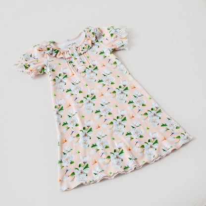 Pink Magnolia Organic Cotton Play Dress-Rogue Magnolia Custom Designs