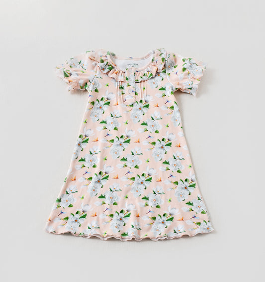 Pink Magnolia Organic Cotton Play Dress-Rogue Magnolia Custom Designs