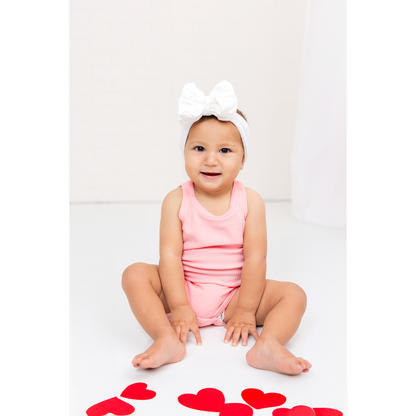 Bubble Gum Ribbed Organic Cotton Baby Onesie-Rogue Magnolia Custom Designs
