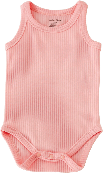 Bubble Gum Ribbed Organic Cotton Baby Onesie-Rogue Magnolia Custom Designs