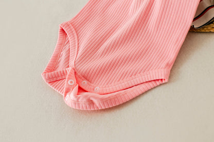Bubble Gum Ribbed Organic Cotton Baby Onesie-Rogue Magnolia Custom Designs