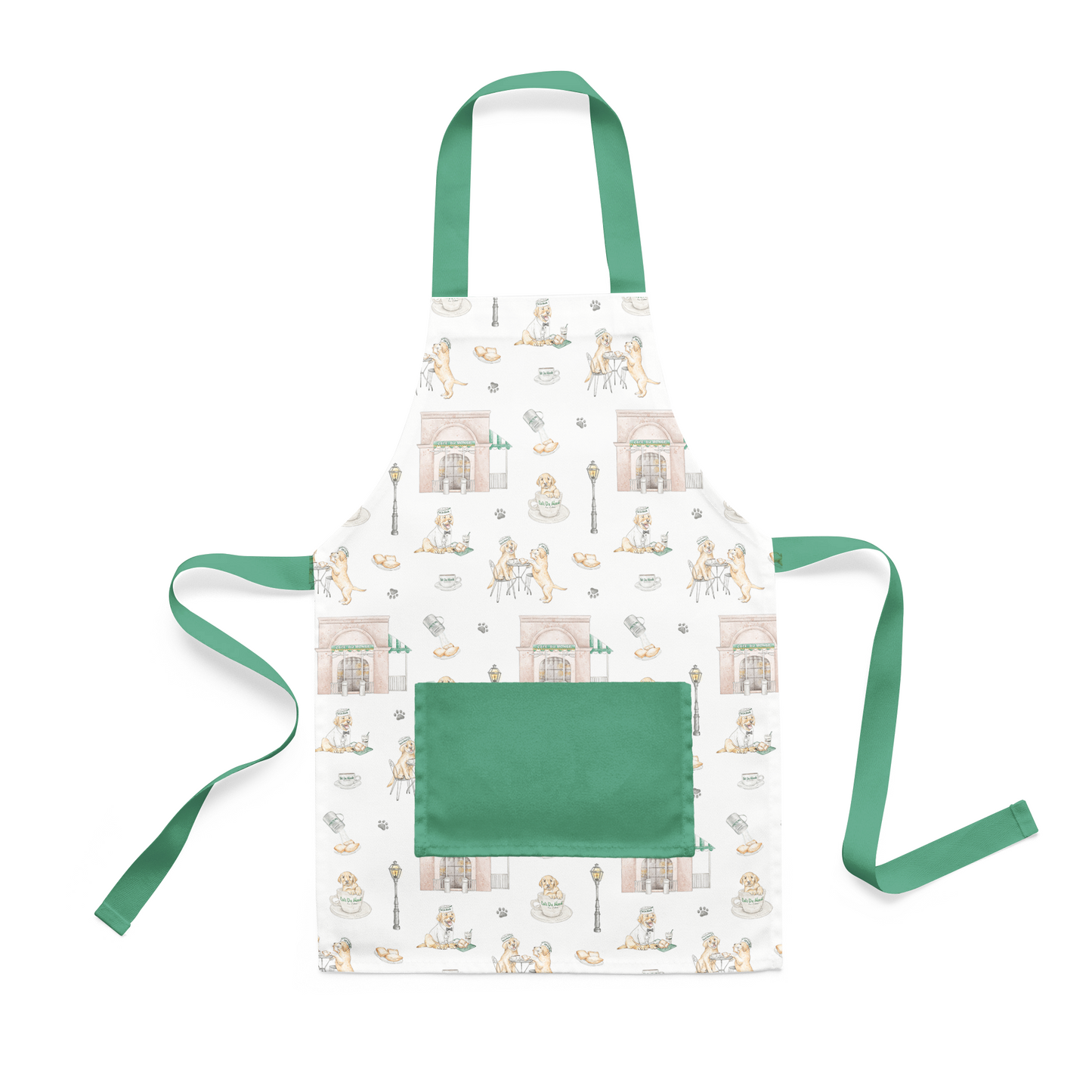 Powdered Sugar & Puppies Organic Cotton Kid's Apron-Rogue Magnolia Custom Designs