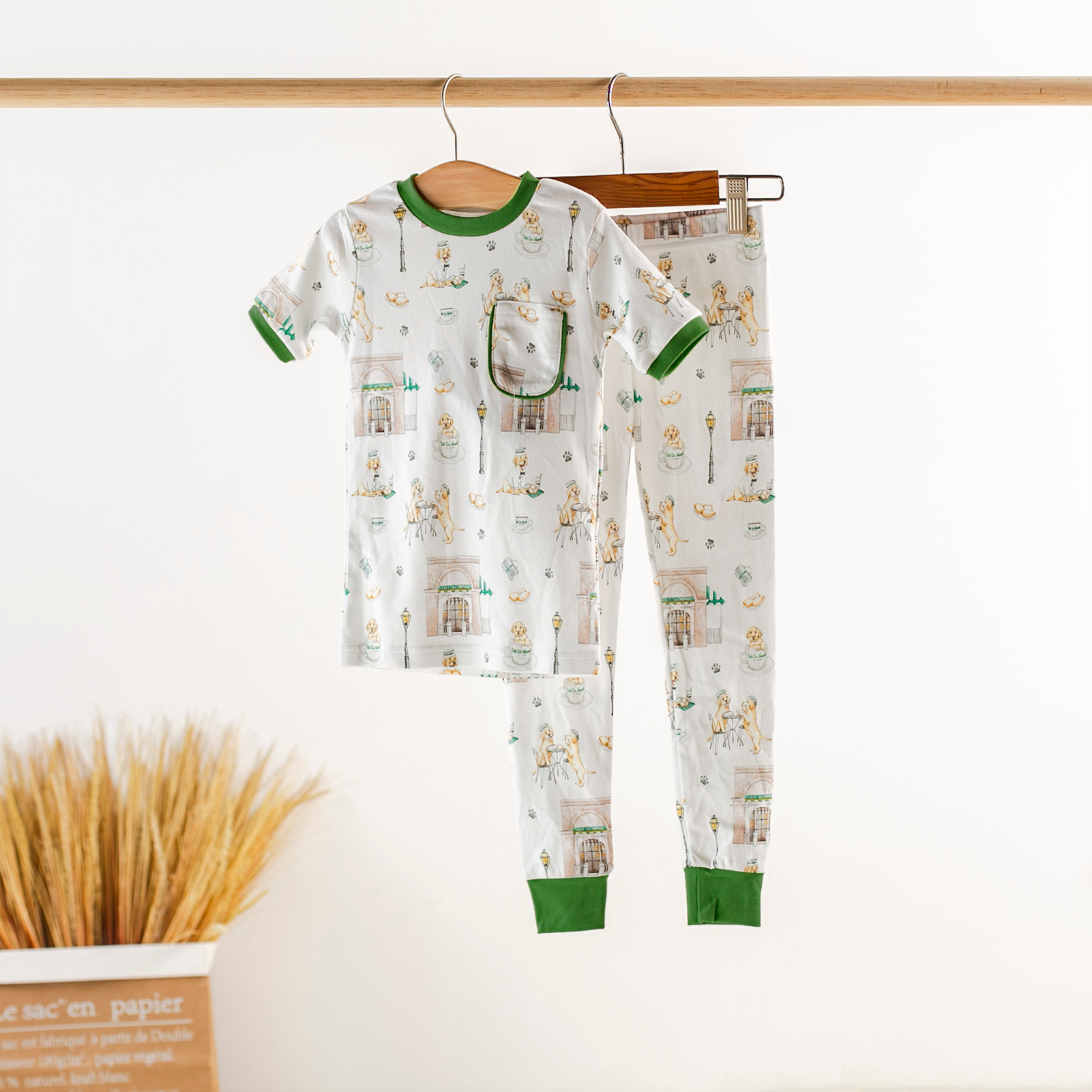 Powdered Sugar and Puppies Organic Cotton Kids Pajamas-Rogue Magnolia Custom Designs