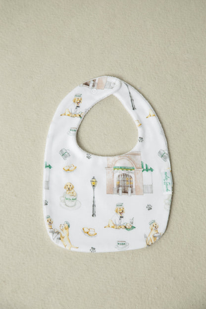 Powdered Sugar and Puppies Organic Cotton Baby Bib-Rogue Magnolia Custom Designs