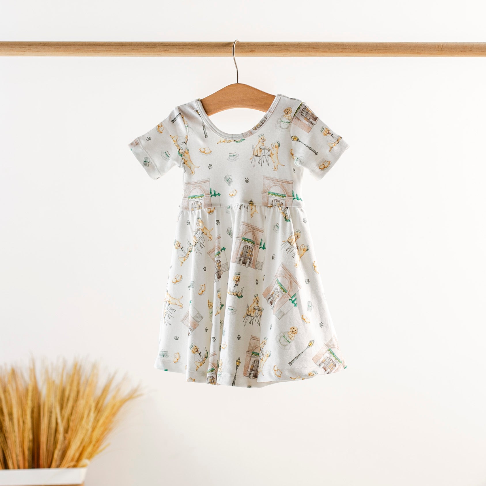 Powdered Sugar and Puppies Organic Cotton Dress for Kids-Rogue Magnolia Custom Designs