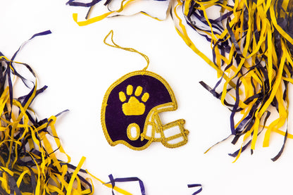 Purple & Gold Football Helmet Embroidered Christmas Ornament-Rogue Magnolia Custom Designs