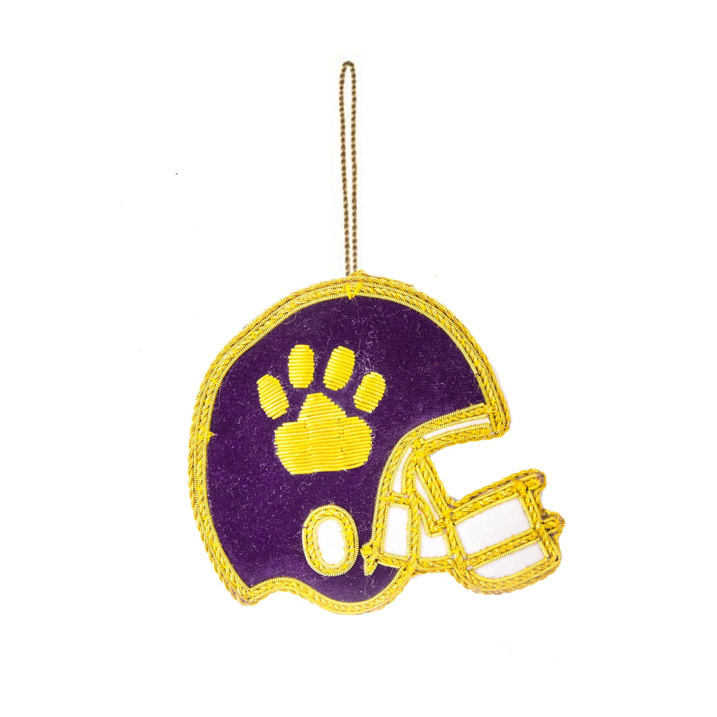 Purple & Gold Football Helmet Embroidered Christmas Ornament-Rogue Magnolia Custom Designs