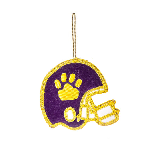 Purple & Gold Football Helmet Embroidered Christmas Ornament-Rogue Magnolia Custom Designs