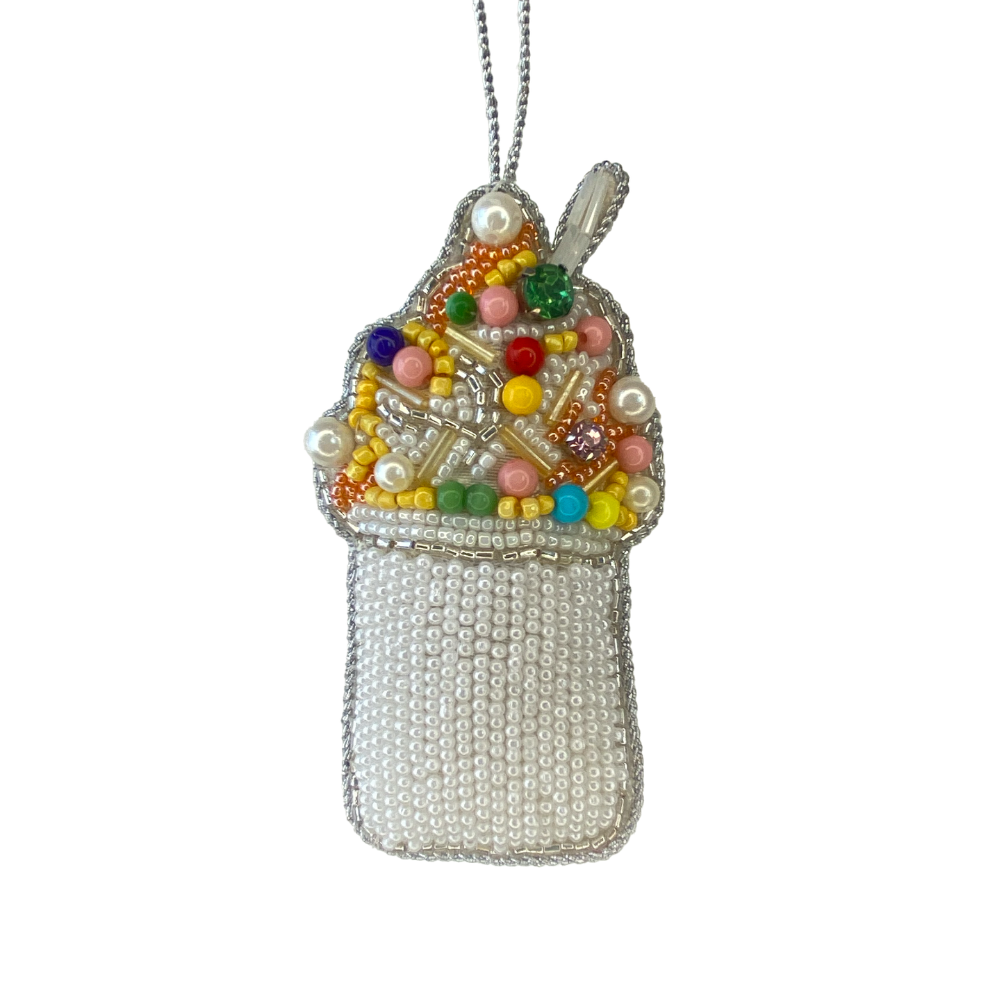 Snoball Beaded Ornament-Rogue Magnolia Custom Designs