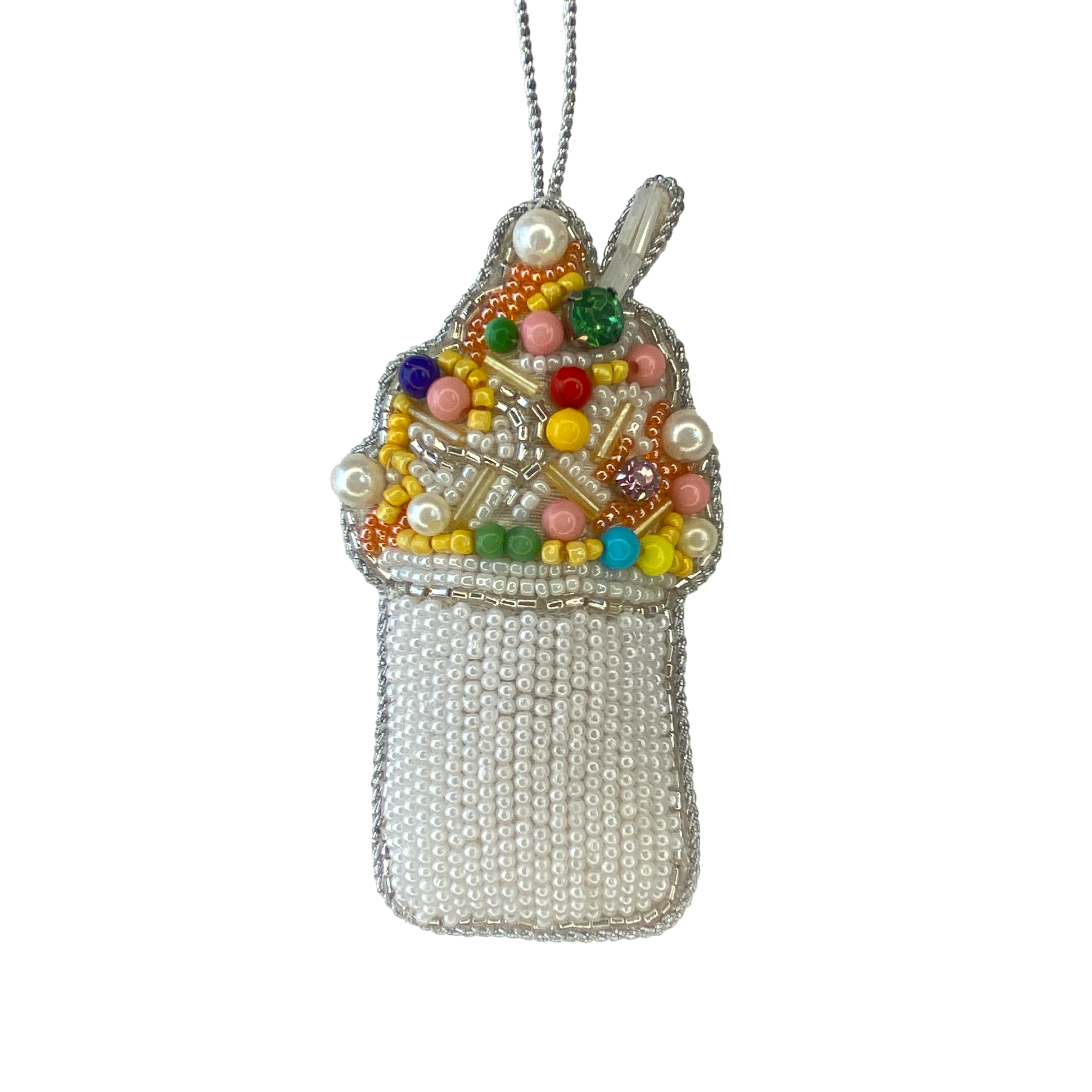 Snoball Beaded Ornament-Rogue Magnolia Custom Designs