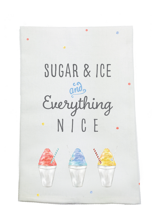 Sugar, Ice, & Everything Nice Organic Cotton Kitchen Towel-Rogue Magnolia Custom Designs