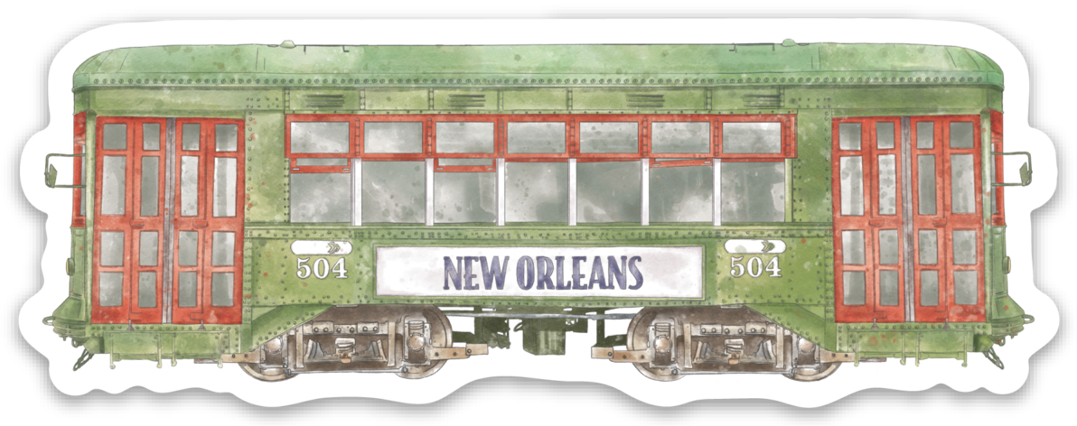 Streetcar Die Cut Stickers-Rogue Magnolia Custom Designs