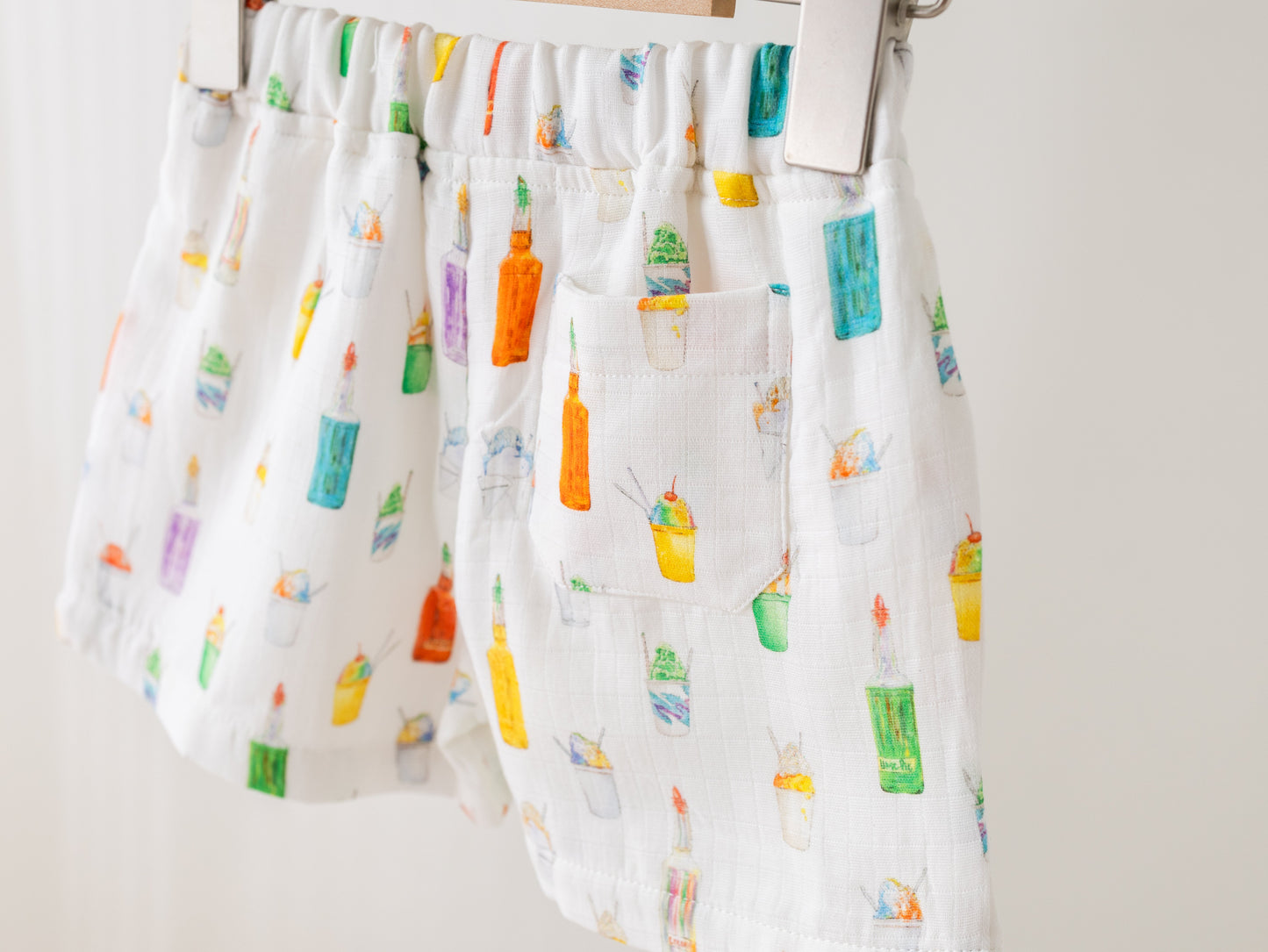 Sugar, Ice, & Everything Nice Organic Muslin Shorts-Rogue Magnolia Custom Designs