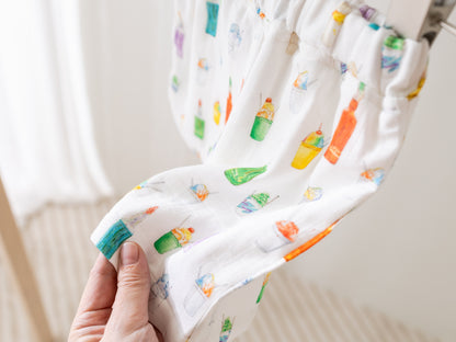 Sugar, Ice, & Everything Nice Organic Muslin Shorts-Rogue Magnolia Custom Designs