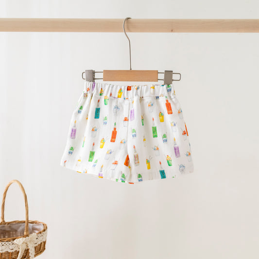 Sugar, Ice, & Everything Nice Organic Muslin Shorts-Rogue Magnolia Custom Designs