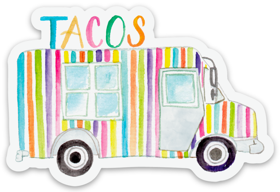 Taco Truck Die Cut Stickers-Rogue Magnolia Custom Designs