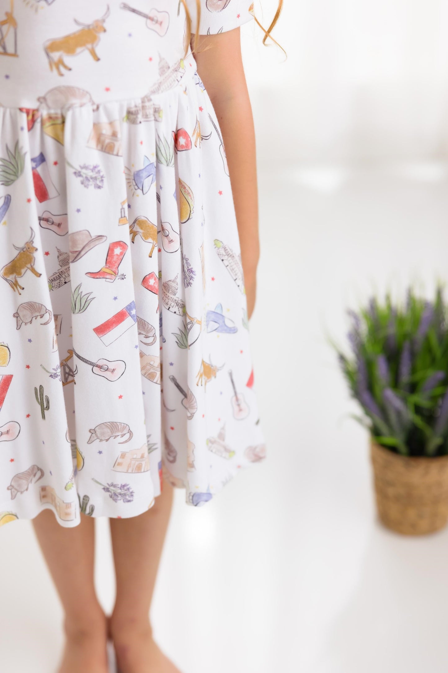 Texas Kids Organic Cotton Twirl Dress-Rogue Magnolia Custom Designs