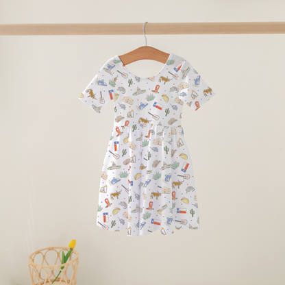 Texas Kids Organic Cotton Twirl Dress-Rogue Magnolia Custom Designs
