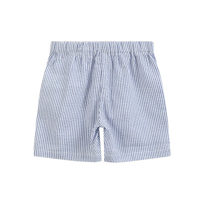 Red and Blue Baseball Smocked Shirt and Shorts Set