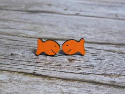 Goldfish Cracker Stud Earrings-Rogue Magnolia Custom Designs