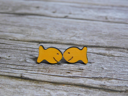 Goldfish Cracker Stud Earrings-Rogue Magnolia Custom Designs