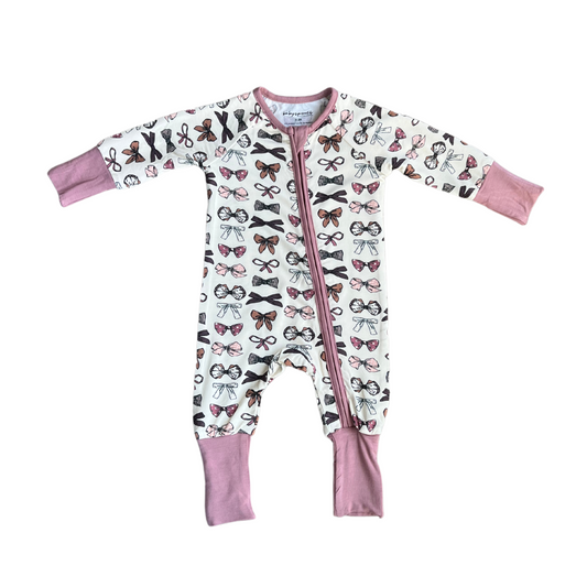 FOOTLESS ROMPER-BOWS