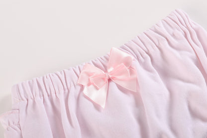 White and Pink Bloomers Knit 2pc Set